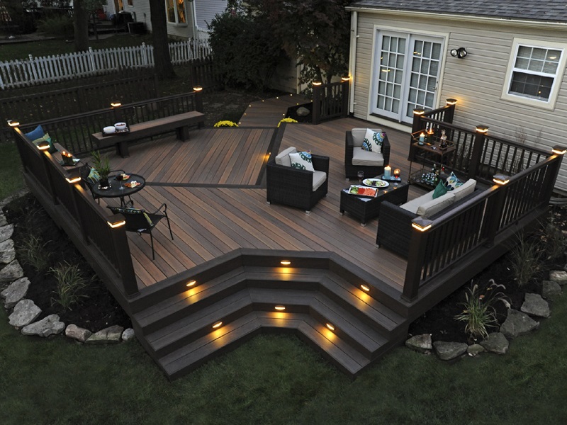 decking timbertech deck outdoor lighting patio composite madison decks backyard architecture added living others materials built