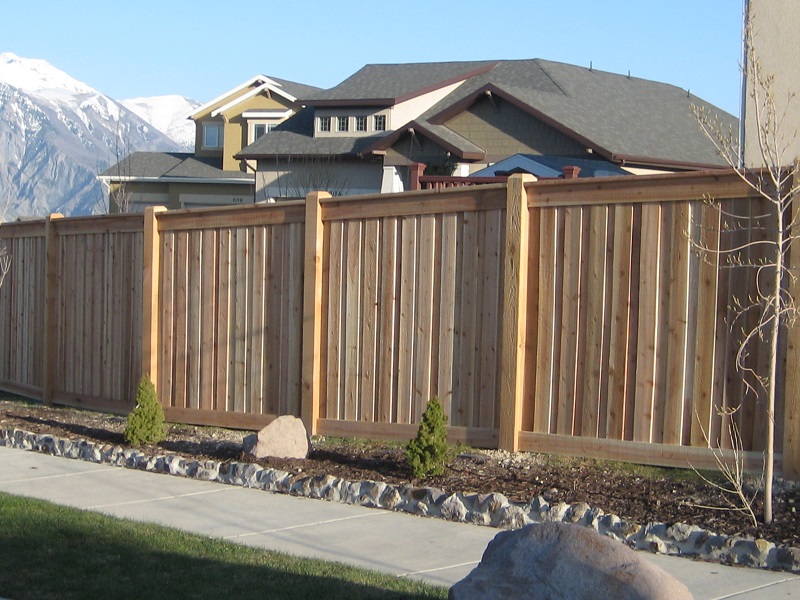 Neighbor-friendly privacy with decorative wood fencing