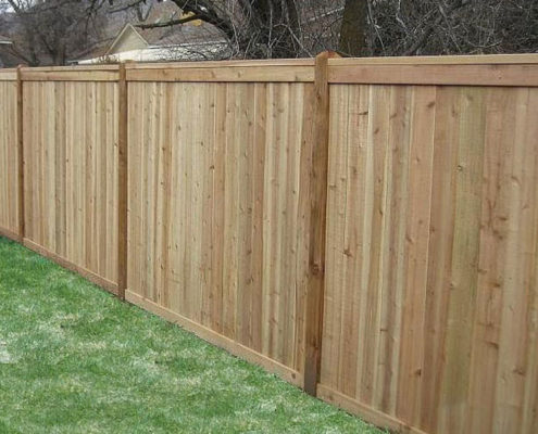 Privacy Fencing Cedar Stockade with Trim Rails