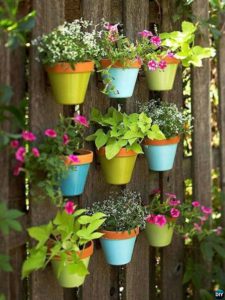 Flower Pots on Fence