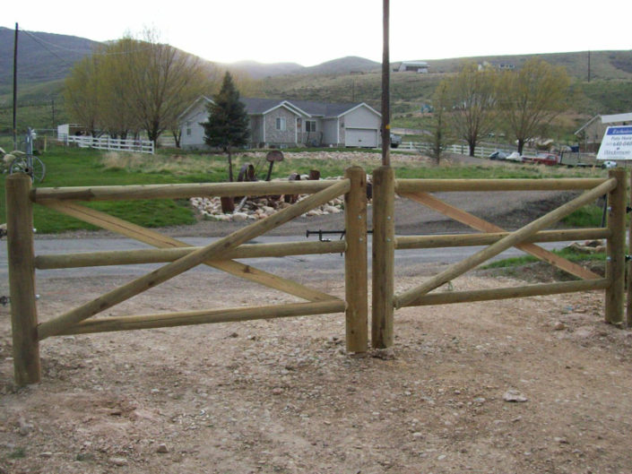 Lodge Pole Double Gate Fence & Deck Supply