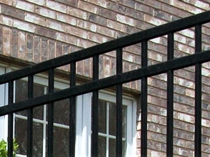 This flat top fence style is available during our ornamental Iron Fencing sale