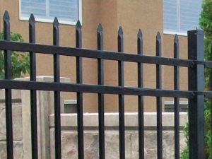 This spear top fence style is available during our ornamental Iron Fencing sale