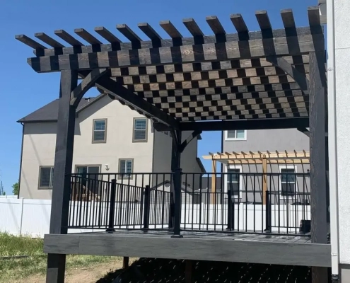Shaded space provided by a pergola