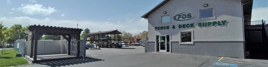 Panoramic View of Fence & Deck Supply store and yard in Provo, UT