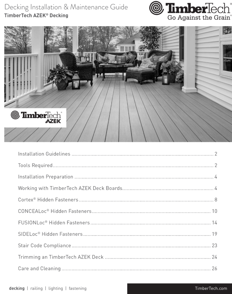 TimberTechAZEKDeckingInstallationGuideENG2021Updated1 Fence