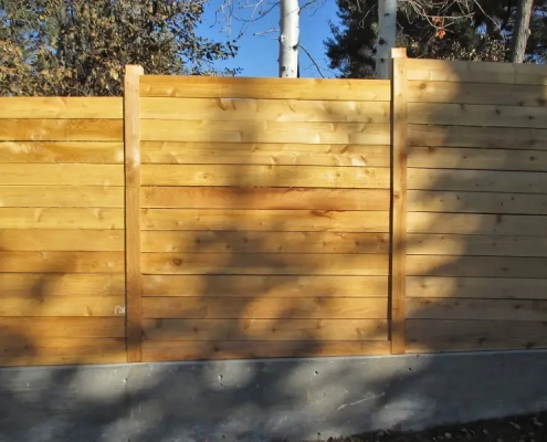 Horizontal Privacy Fence made of cedar