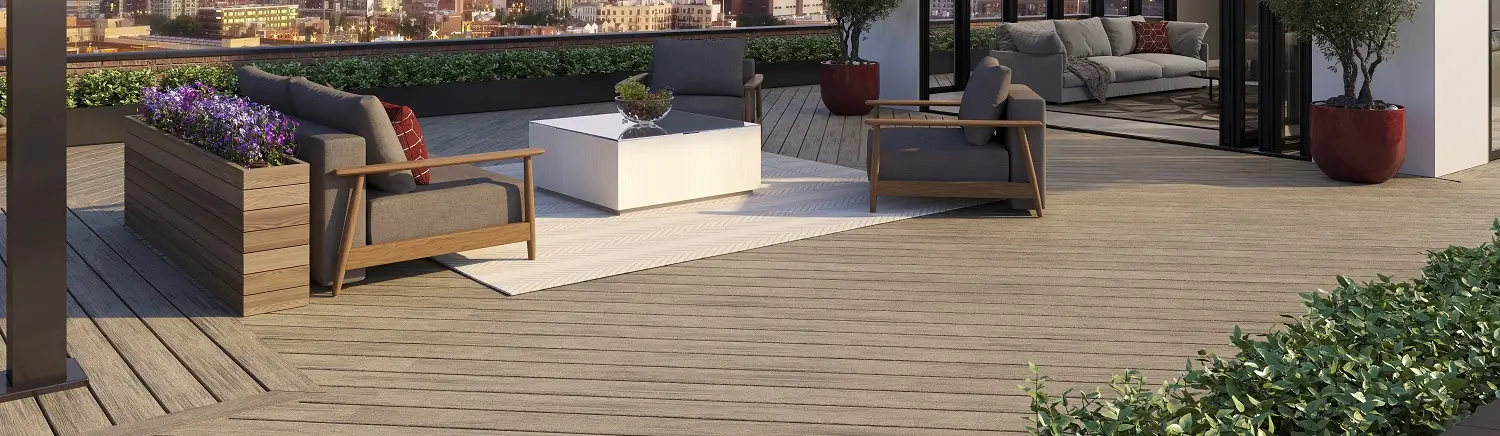 Trex Transcend Lineage decking with furniture